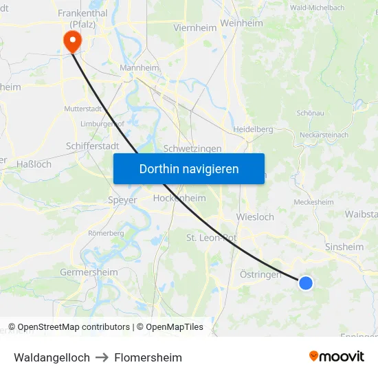 Waldangelloch to Flomersheim map