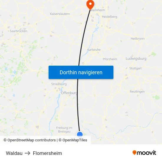 Waldau to Flomersheim map