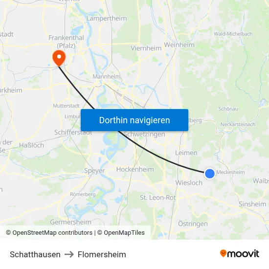 Schatthausen to Flomersheim map