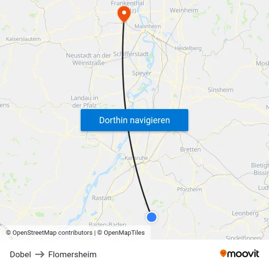 Dobel to Flomersheim map