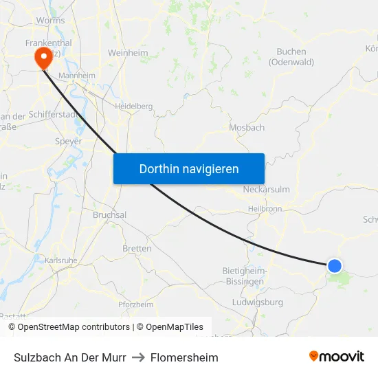 Sulzbach An Der Murr to Flomersheim map