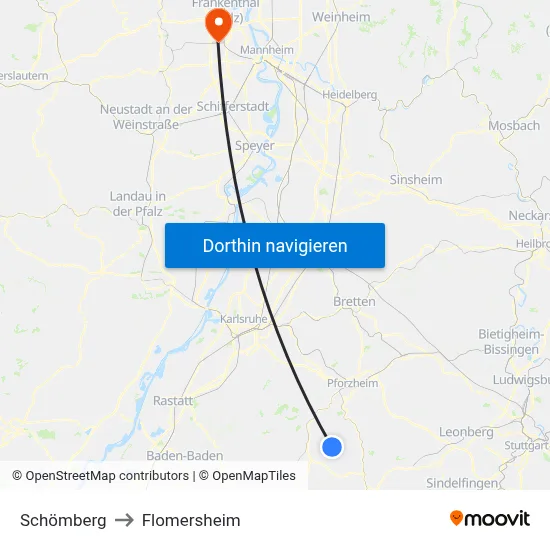 Schömberg to Flomersheim map