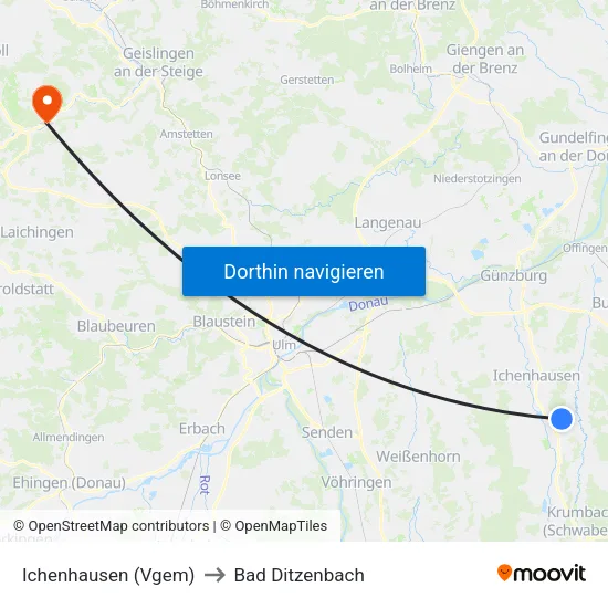Ichenhausen (Vgem) to Bad Ditzenbach map