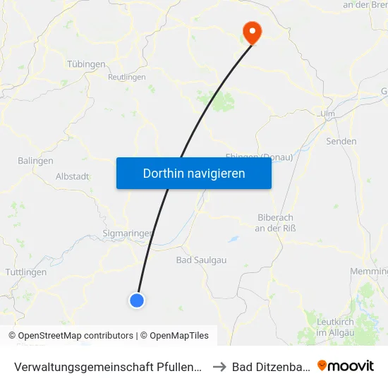 Verwaltungsgemeinschaft Pfullendorf to Bad Ditzenbach map