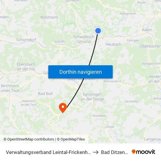 Verwaltungsverband Leintal-Frickenhofer Höhe to Bad Ditzenbach map