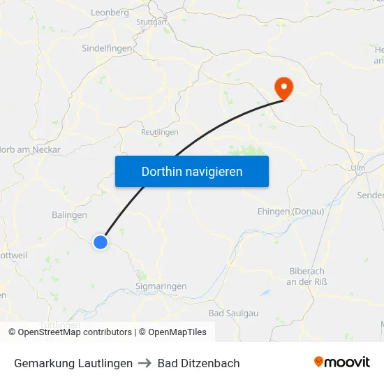 Gemarkung Lautlingen to Bad Ditzenbach map