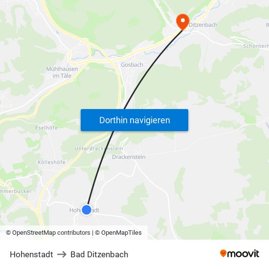 Hohenstadt to Bad Ditzenbach map