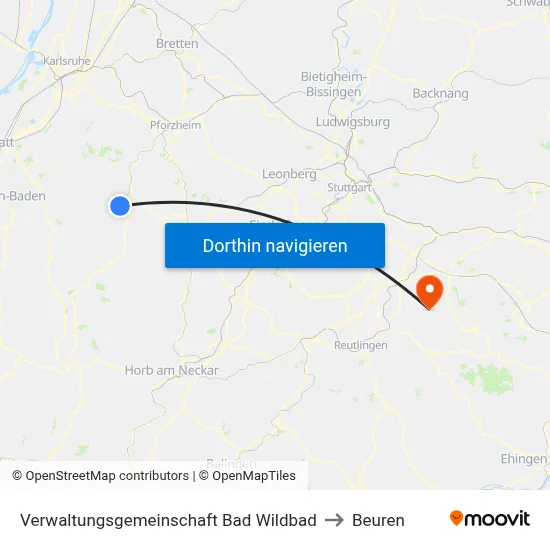 Verwaltungsgemeinschaft Bad Wildbad to Beuren map