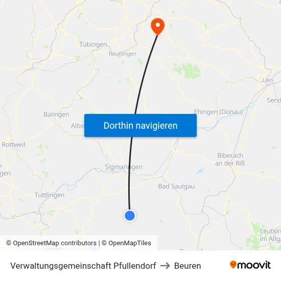 Verwaltungsgemeinschaft Pfullendorf to Beuren map