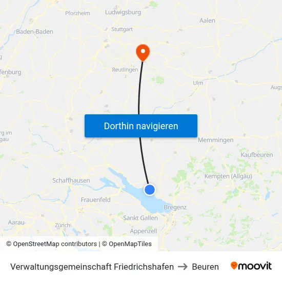 Verwaltungsgemeinschaft Friedrichshafen to Beuren map