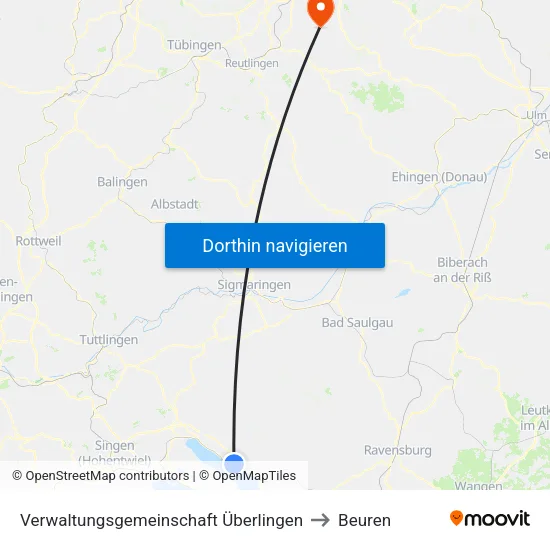 Verwaltungsgemeinschaft Überlingen to Beuren map