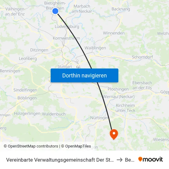 Vereinbarte Verwaltungsgemeinschaft Der Stadt Bietigheim-Bissingen to Beuren map