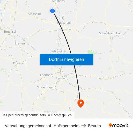 Verwaltungsgemeinschaft Haßmersheim to Beuren map