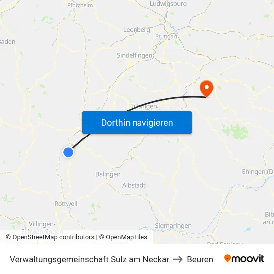 Verwaltungsgemeinschaft Sulz am Neckar to Beuren map