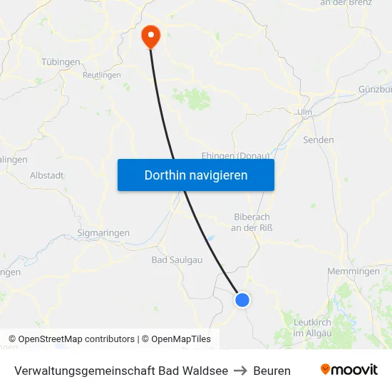 Verwaltungsgemeinschaft Bad Waldsee to Beuren map