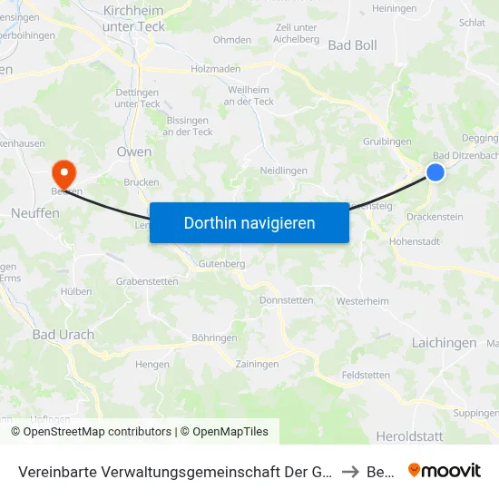 Vereinbarte Verwaltungsgemeinschaft Der Gemeinde Deggingen to Beuren map