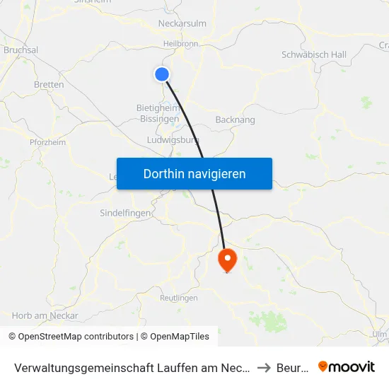 Verwaltungsgemeinschaft Lauffen am Neckar to Beuren map