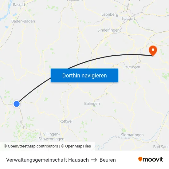 Verwaltungsgemeinschaft Hausach to Beuren map