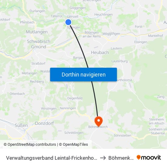Verwaltungsverband Leintal-Frickenhofer Höhe to Böhmenkirch map