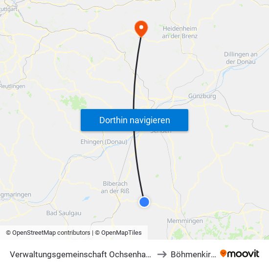 Verwaltungsgemeinschaft Ochsenhausen to Böhmenkirch map