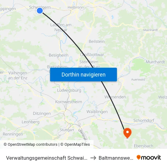 Verwaltungsgemeinschaft Schwaigern to Baltmannsweiler map