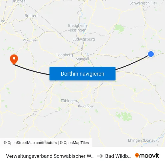 Verwaltungsverband Schwäbischer Wald to Bad Wildbad map