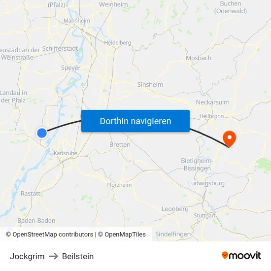 Jockgrim to Beilstein map