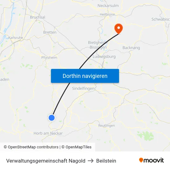 Verwaltungsgemeinschaft Nagold to Beilstein map