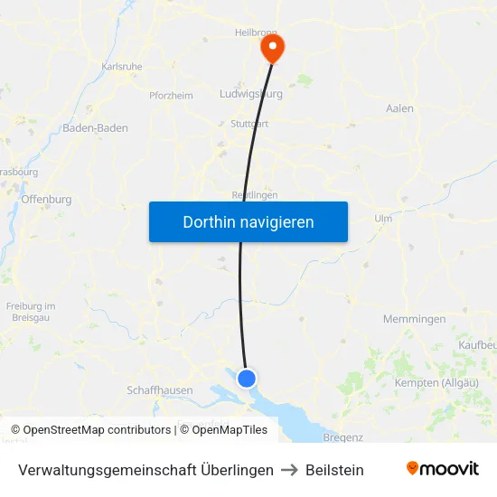 Verwaltungsgemeinschaft Überlingen to Beilstein map
