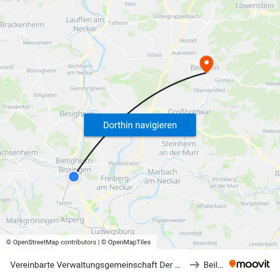 Vereinbarte Verwaltungsgemeinschaft Der Stadt Bietigheim-Bissingen to Beilstein map