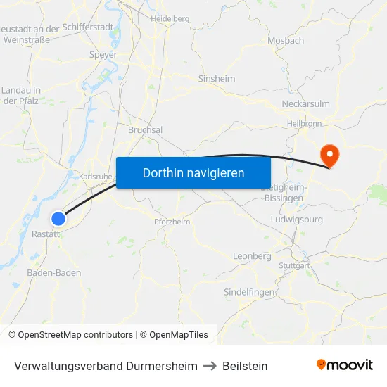 Verwaltungsverband Durmersheim to Beilstein map