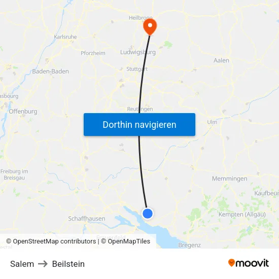 Salem to Beilstein map