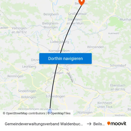 Gemeindeverwaltungsverband Waldenbuch/Steinenbronn to Beilstein map