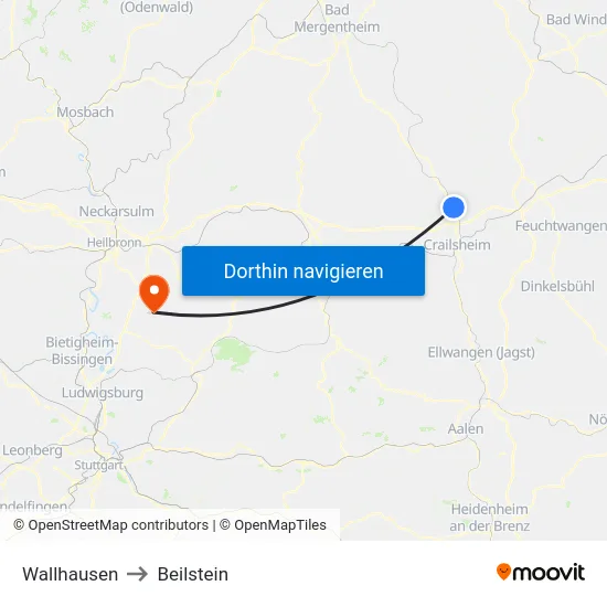 Wallhausen to Beilstein map