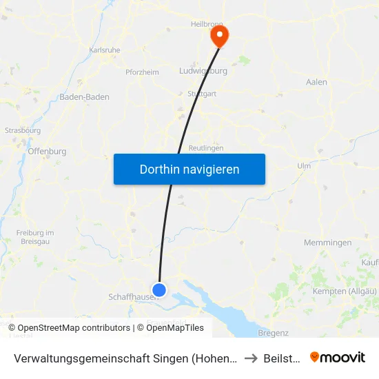 Verwaltungsgemeinschaft Singen (Hohentwiel) to Beilstein map