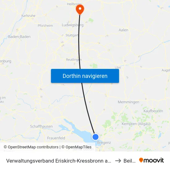 Verwaltungsverband Eriskirch-Kressbronn am Bodensee-Langenargen to Beilstein map