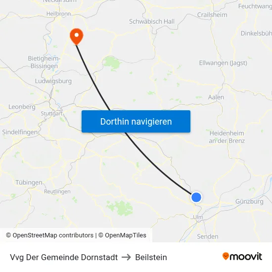 Vvg Der Gemeinde Dornstadt to Beilstein map