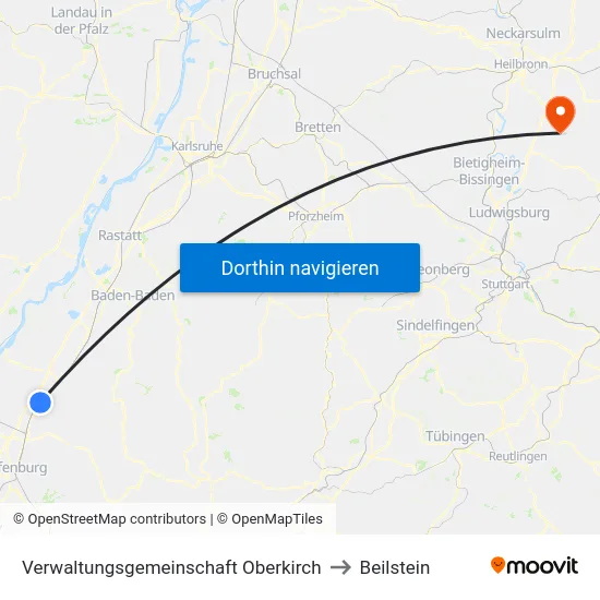 Verwaltungsgemeinschaft Oberkirch to Beilstein map