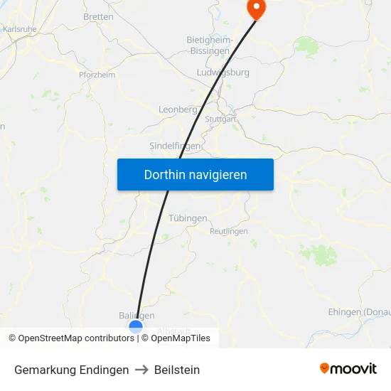Gemarkung Endingen to Beilstein map