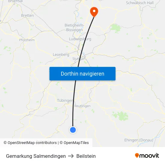 Gemarkung Salmendingen to Beilstein map