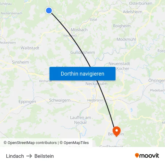 Lindach to Beilstein map