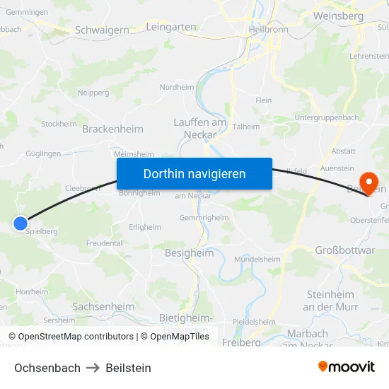 Ochsenbach to Beilstein map