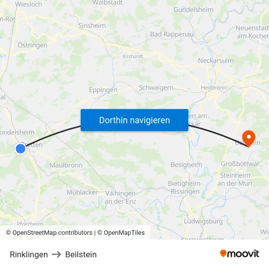 Rinklingen to Beilstein map
