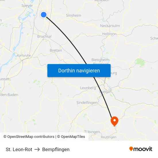 St. Leon-Rot to Bempflingen map