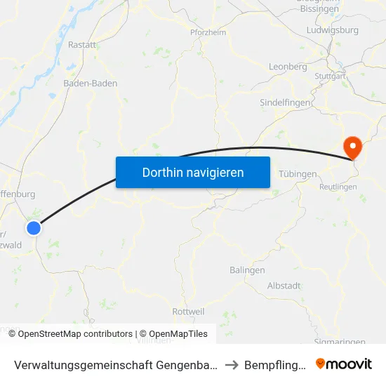 Verwaltungsgemeinschaft Gengenbach to Bempflingen map
