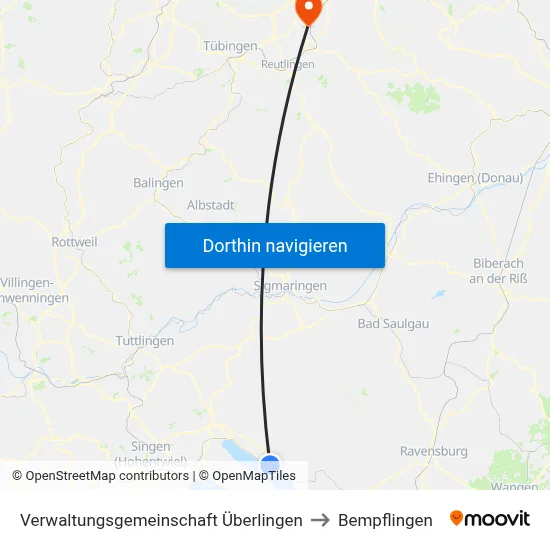 Verwaltungsgemeinschaft Überlingen to Bempflingen map