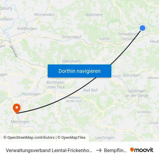Verwaltungsverband Leintal-Frickenhofer Höhe to Bempflingen map