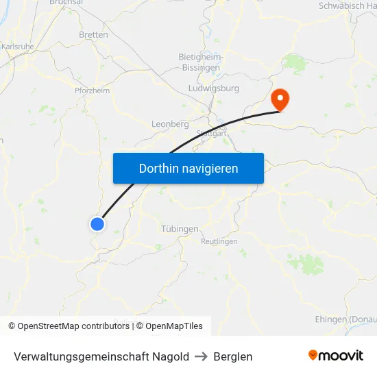 Verwaltungsgemeinschaft Nagold to Berglen map