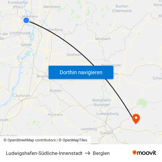 Ludwigshafen-Südliche-Innenstadt to Berglen map