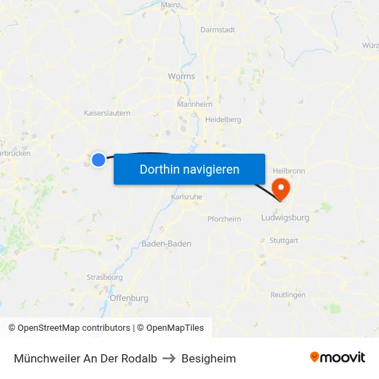 Münchweiler An Der Rodalb to Besigheim map